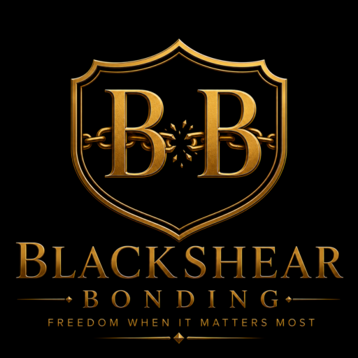 Blackshear Bonding logo with gold shield and BB initials